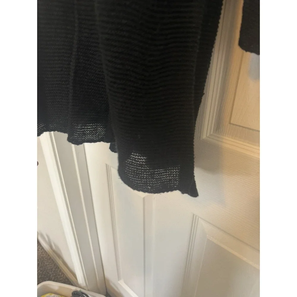 Ralph Lauren 100% Linen Light Sweater Black V-Neck Oversized  Small Prep Beach